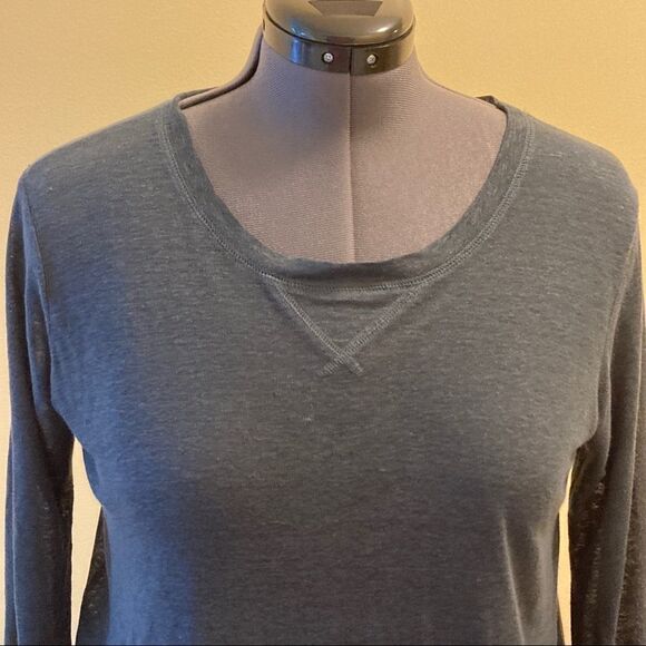 CLUB MONACO 100% Linen 3/4 Sleeve Top Blue XS EUC - Picture 2 of 6